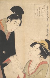 The Lovers Oshichi and Kichisaburo by Kitagawa Utamaro
