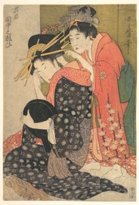 The Courtesan Yoso-oi Seated at Her Toilet by Kitagawa Utamaro