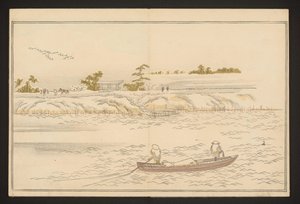 The Banks of Sumida River in Snow by Kitagawa Utamaro