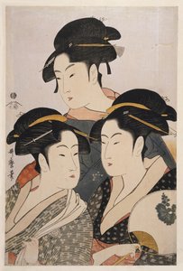 Three Beauties of the Present Day by Kitagawa Utamaro