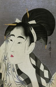 Woman wiping sweat