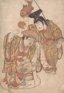Boys Masquerading as Daikoku and Ebisu, ca. 1780 by Kitao Shigemasa
