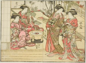 Courtesans of Otawaraya, from the book Mirror of Beautiful Women of the Pleasure Quarters, vol. 2 by Kitao Shigemasa