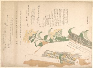 Daisies and Two Makimono by Kitao Shigemasa