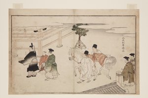 New Year Presentation of a White Horse by Kitao Shigemasa