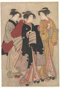 Two Geishas Out Walking by Kitao Shigemasa