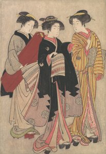 Two Geishas Out Walking by Kitao Shigemasa