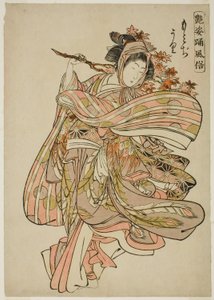 Viewing Maple Leaves (Momijigari), from the series "Dance Customs of Captivating Figures (Adesugata odori fuzoku)"