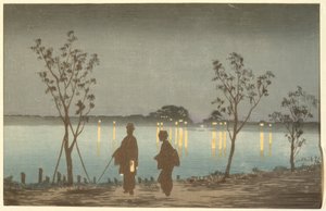 Night on the Sumida River by Kiyochika Kobayashi