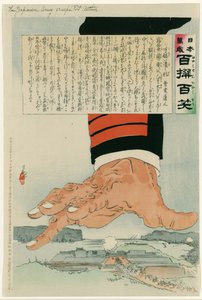 Russo-Japanese War 1904-1905: A huge Japanese hand crushing Port Arthur