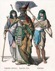 Egyptian King and Male Attendants, Mid 19th Century by Knilling