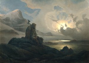 Coast Landscape with Person by Knud Andreassen Baade