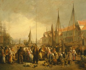 Fish Market in Bergen by Knud Bergslien