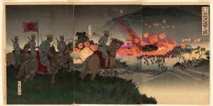 Advancing across the Ansong River at the Battle of Asan