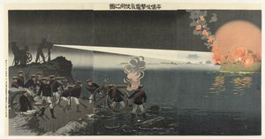 Using an Electric Searchlight in the Attack on Pyongyang