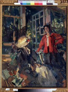 At the Window by Konstantin Alekseevich Korovin