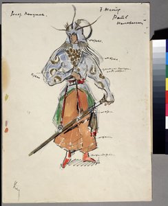 Costume Design for the Opera The Golden Cockerel by N. Rimsky-Korsakov by Konstantin Alekseevich Korovin