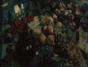 Still life. Vine and fruits, 1917 by Konstantin Alekseevich Korovin