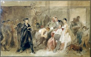 Behind the Curtain in the Serf Theatre - Work by Konstantin Alexandrovich Trutovsky (Watercolour on Paper) by Konstantin Alexandrovich Trutovsky