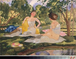 On the Grass by Konstantin Andreevic Somov