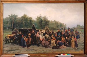 Arrival of an icon by Konstantin Apollonovich Savitsky