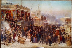 Balladins on Admiraut Square in St. Petersburg by Konstantin Egorovich Makovsky