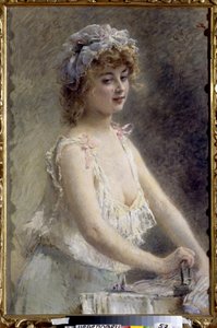 Woman Ironing by Konstantin Egorovich Makovsky