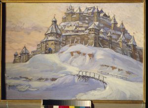 Fortress of Ancient Russia. Fortified Wooden Town in Ukraine During the Middle Ages