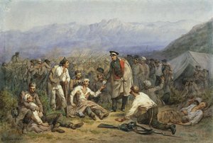 After the battle. Scene from the Crimean war by Konstantin Nikolaevich Filippov