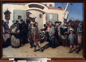 Return to Freedom (Liberation of Prisoners from a Penitentiary, Their Eyes Fixed on the Sky and an Emotional Crowd Awaits Them) (Russian Art)