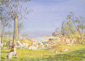 Landscape with Shepherds and Goats by Konstantin Somov
