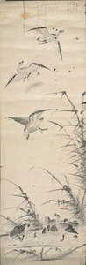 Wild Geese and Reeds by Korea, Joseon dynasty