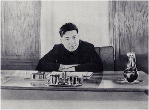 Comrade Kim Il-sung at His Office at the People