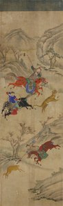 Hunting Scene (3 riders hunting deer and tiger)