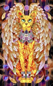 Regal Winged Cat Goddess by Kostyantin Malginov