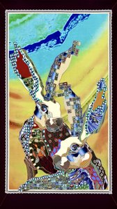 Vibrant Mosaic Rabbits