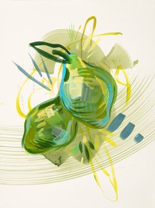 Abstract Green Pears by Kristin Cronic