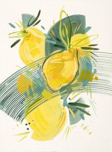 Vibrant Abstract Lemons by Kristin Cronic