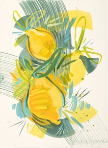 Vibrant Abstract Lemons by Kristin Cronic