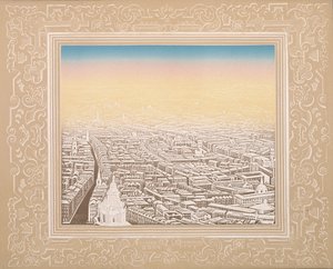 Aerial View of London Framed in a Decorative Border, c. 1845