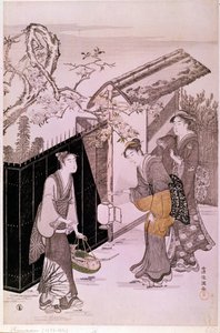 Back from poetic evening in spring (detail) by Kubo Shumman