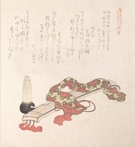 Koto Japanese Harp and Sho Reed Organ, 19th Century by Kubo Shunman