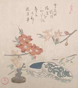 Peach Blossoms, a Seal and a Seal-box by Kubo Shunman