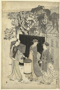 The House of the Kyoka Poet at Night by Kubota Shunman