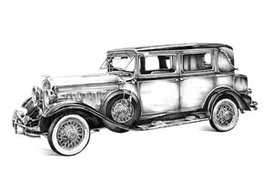 Automobile Art Drawing Sketch 12 by Kulik