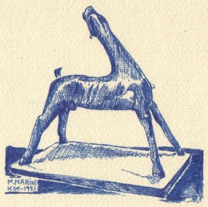 Blue Horse Sculpture by Kulik
