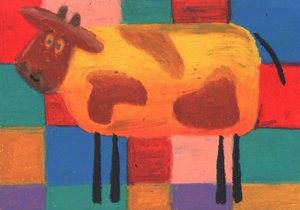 Colorful Whimsical Cow by Kulik