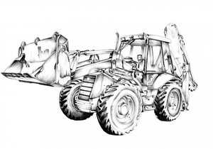 Detailed Backhoe Loader by Kulik