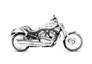 Detailed Motorcycle Drawing by Kulik