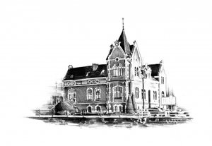 Elegant Mansion Sketch by Kulik
